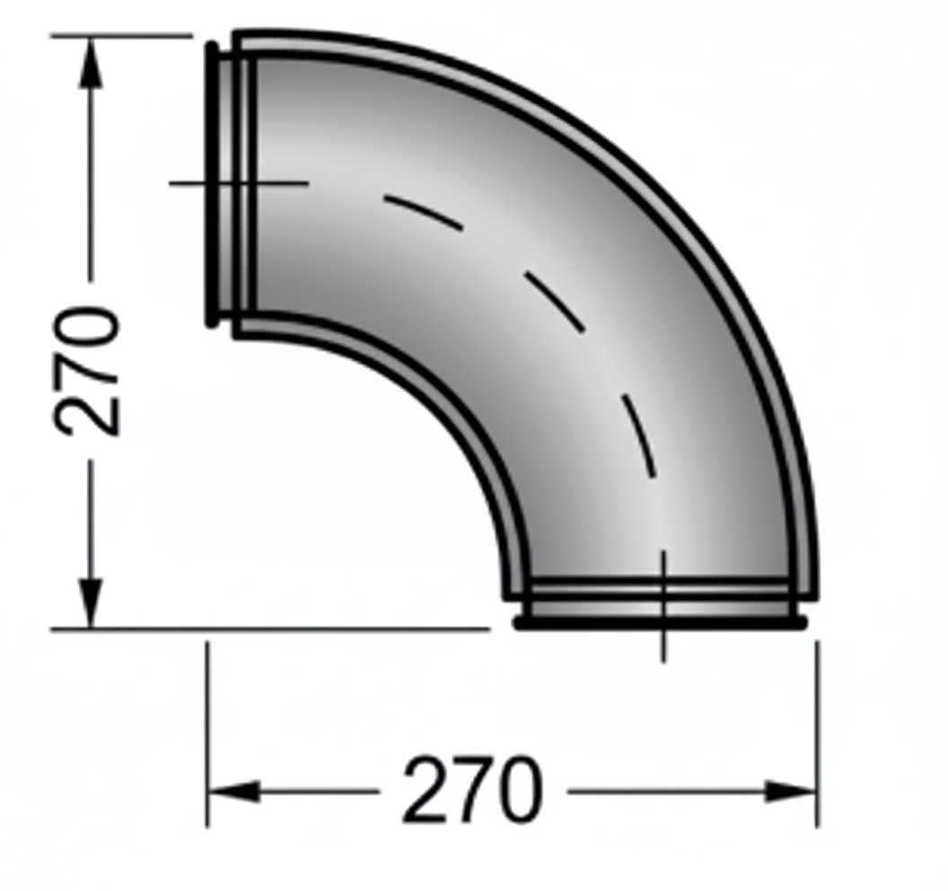 Компактный поворот 90°